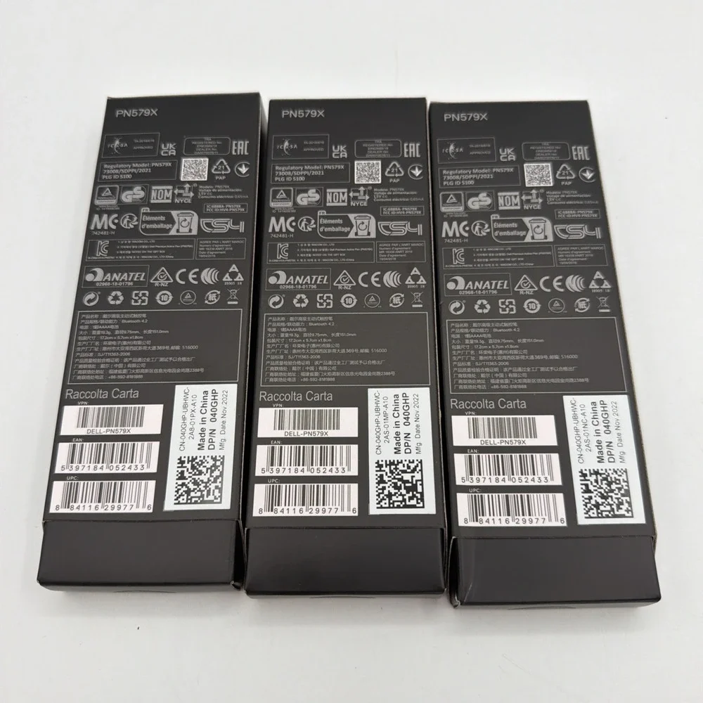 Lot Of 3 Dell PN579X Premium Bluetooth Active Pen Stylus Black